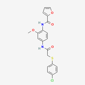 N-[4-({[(4-chlorophenyl)sulfanyl]acetyl}amino)-2-methoxyphenyl]furan-2-carboxamide