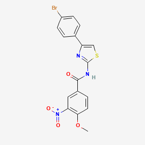 N-[4-(4-bromophenyl)-1,3-thiazol-2-yl]-4-methoxy-3-nitrobenzamide