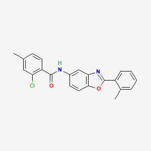 2-chloro-4-methyl-N-[2-(2-methylphenyl)-1,3-benzoxazol-5-yl]benzamide