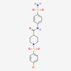 1-[(4-bromophenyl)sulfonyl]-N-(4-sulfamoylphenyl)piperidine-4-carboxamide