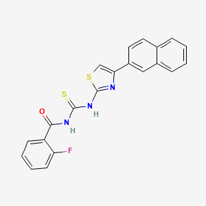 2-fluoro-N-{[4-(naphthalen-2-yl)-1,3-thiazol-2-yl]carbamothioyl}benzamide