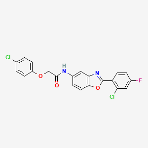 N-[2-(2-chloro-4-fluorophenyl)-1,3-benzoxazol-5-yl]-2-(4-chlorophenoxy)acetamide