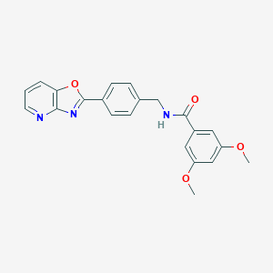 molecular formula C22H19N3O4 B365760 3,5-dimethoxy-N-(4-[1,3]oxazolo[4,5-b]pyridin-2-ylbenzyl)benzamide CAS No. 878415-92-0
