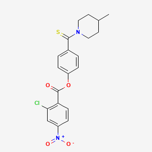 4-[(4-Methylpiperidin-1-yl)carbonothioyl]phenyl 2-chloro-4-nitrobenzoate