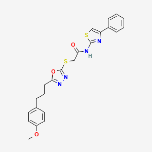 2-({5-[3-(4-methoxyphenyl)propyl]-1,3,4-oxadiazol-2-yl}sulfanyl)-N-(4-phenyl-1,3-thiazol-2-yl)acetamide