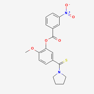 2-Methoxy-5-(pyrrolidin-1-ylcarbonothioyl)phenyl 3-nitrobenzoate