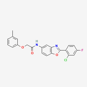 N-[2-(2-chloro-4-fluorophenyl)-1,3-benzoxazol-5-yl]-2-(3-methylphenoxy)acetamide