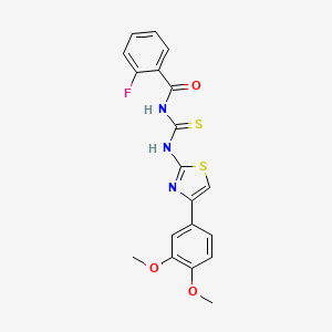 N-{[4-(3,4-dimethoxyphenyl)-1,3-thiazol-2-yl]carbamothioyl}-2-fluorobenzamide