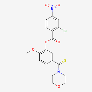 2-Methoxy-5-(morpholin-4-ylcarbonothioyl)phenyl 2-chloro-4-nitrobenzoate