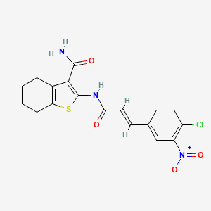 2-{[(2E)-3-(4-chloro-3-nitrophenyl)prop-2-enoyl]amino}-4,5,6,7-tetrahydro-1-benzothiophene-3-carboxamide