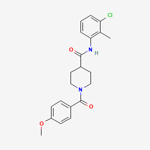 N-(3-chloro-2-methylphenyl)-1-(4-methoxybenzoyl)piperidine-4-carboxamide