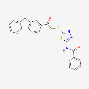 N-[5-[2-(9H-fluoren-2-yl)-2-oxoethyl]sulfanyl-1,3,4-thiadiazol-2-yl]benzamide