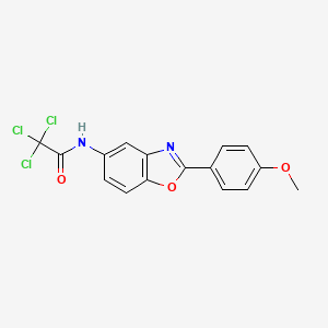 2,2,2-trichloro-N-[2-(4-methoxyphenyl)-1,3-benzoxazol-5-yl]acetamide