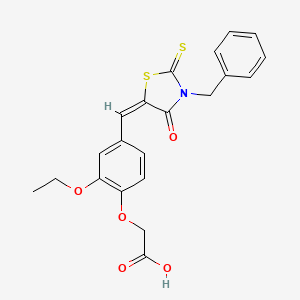 {4-[(3-benzyl-4-oxo-2-thioxo-1,3-thiazolidin-5-ylidene)methyl]-2-ethoxyphenoxy}acetic acid