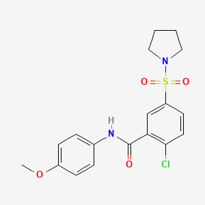 2-chloro-N-(4-methoxyphenyl)-5-pyrrolidin-1-ylsulfonylbenzamide