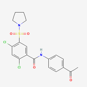 N-(4-acetylphenyl)-2,4-dichloro-5-pyrrolidin-1-ylsulfonylbenzamide