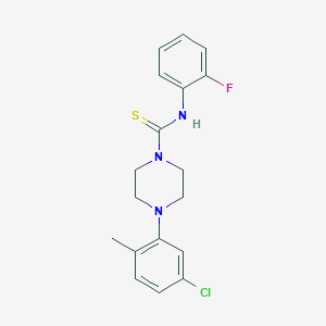 4-(5-chloro-2-methylphenyl)-N-(2-fluorophenyl)piperazine-1-carbothioamide