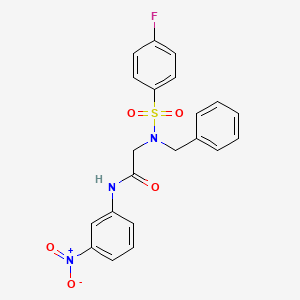 2-[benzyl-(4-fluorophenyl)sulfonylamino]-N-(3-nitrophenyl)acetamide