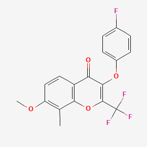 3-(4-fluorophenoxy)-7-methoxy-8-methyl-2-(trifluoromethyl)-4H-chromen-4-one