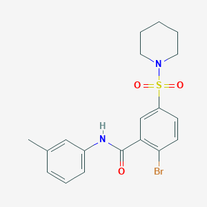 2-bromo-N-(3-methylphenyl)-5-(1-piperidinylsulfonyl)benzamide