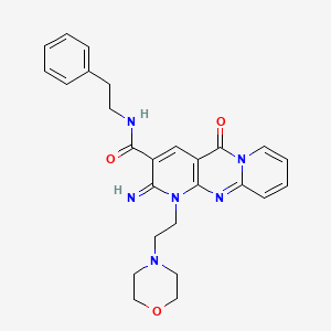 6-imino-7-(2-morpholin-4-ylethyl)-2-oxo-N-(2-phenylethyl)-1,7,9-triazatricyclo[8.4.0.03,8]tetradeca-3(8),4,9,11,13-pentaene-5-carboxamide