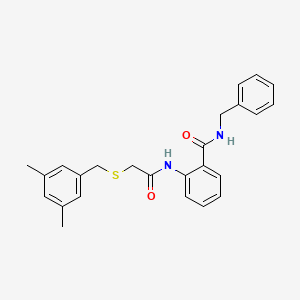 N-benzyl-2-[[2-[(3,5-dimethylphenyl)methylsulfanyl]acetyl]amino]benzamide