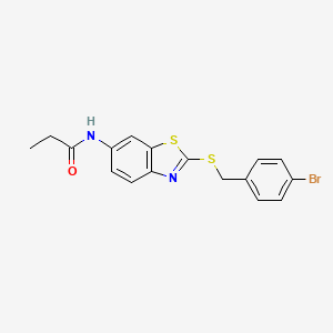 N-{2-[(4-bromobenzyl)sulfanyl]-1,3-benzothiazol-6-yl}propanamide