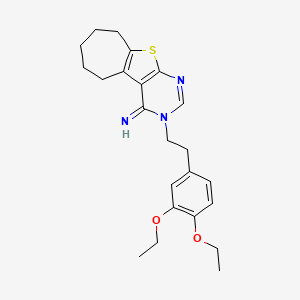 3-(3,4-DIETHOXYPHENETHYL)-3,5,6,7,8,9-HEXAHYDRO-4H-CYCLOHEPTA[4,5]THIENO[2,3-D]PYRIMIDIN-4-IMINE