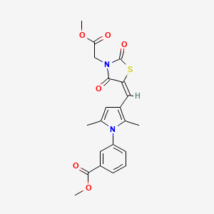 methyl 3-[3-[(E)-[3-(2-methoxy-2-oxoethyl)-2,4-dioxo-1,3-thiazolidin-5-ylidene]methyl]-2,5-dimethylpyrrol-1-yl]benzoate