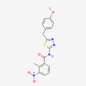 N-[5-(4-methoxybenzyl)-1,3,4-thiadiazol-2-yl]-2-methyl-3-nitrobenzamide