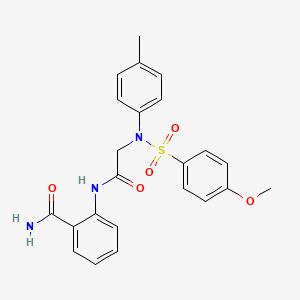 2-[[2-(N-(4-methoxyphenyl)sulfonyl-4-methylanilino)acetyl]amino]benzamide