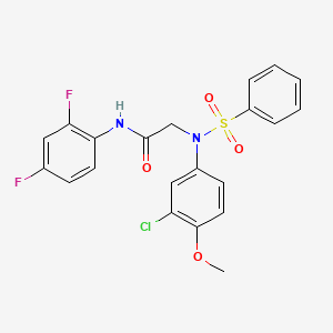 2-[N-(benzenesulfonyl)-3-chloro-4-methoxyanilino]-N-(2,4-difluorophenyl)acetamide