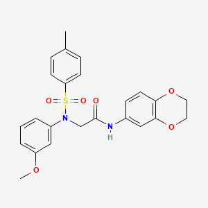 N~1~-(2,3-dihydro-1,4-benzodioxin-6-yl)-N~2~-(3-methoxyphenyl)-N~2~-[(4-methylphenyl)sulfonyl]glycinamide