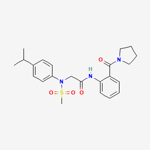 2-(N-methylsulfonyl-4-propan-2-ylanilino)-N-[2-(pyrrolidine-1-carbonyl)phenyl]acetamide