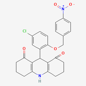 9-[5-Chloro-2-[(4-nitrophenyl)methoxy]phenyl]-2,3,4,5,6,7,9,10-octahydroacridine-1,8-dione