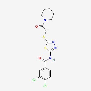 3,4-dichloro-N-[5-(2-oxo-2-piperidin-1-ylethyl)sulfanyl-1,3,4-thiadiazol-2-yl]benzamide