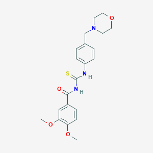 molecular formula C21H25N3O4S B365851 3,4-dimethoxy-N-[[4-(morpholin-4-ylmethyl)phenyl]carbamothioyl]benzamide CAS No. 896812-37-6