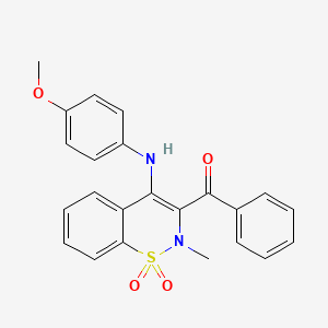 {4-[(4-methoxyphenyl)amino]-2-methyl-1,1-dioxido-2H-1,2-benzothiazin-3-yl}(phenyl)methanone