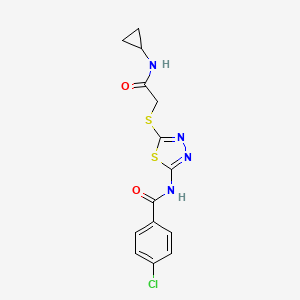 4-chloro-N-[5-[2-(cyclopropylamino)-2-oxoethyl]sulfanyl-1,3,4-thiadiazol-2-yl]benzamide