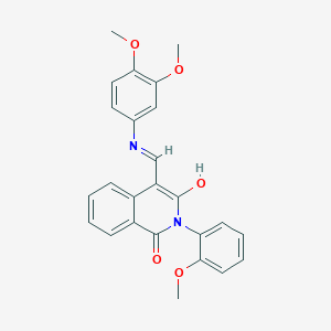 (4E)-4-{[(3,4-Dimethoxyphenyl)amino]methylidene}-2-(2-methoxyphenyl)-1,2,3,4-tetrahydroisoquinoline-1,3-dione