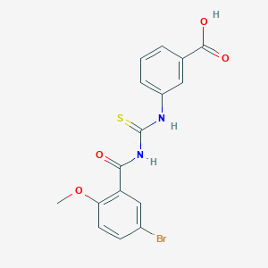 3-({[(5-bromo-2-methoxyphenyl)carbonyl]carbamothioyl}amino)benzoic acid