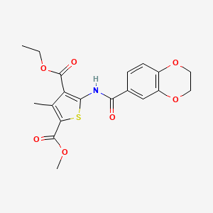 4-O-ethyl 2-O-methyl 5-(2,3-dihydro-1,4-benzodioxine-6-carbonylamino)-3-methylthiophene-2,4-dicarboxylate