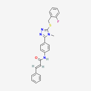 (E)-N-[4-[5-[(2-fluorophenyl)methylsulfanyl]-4-methyl-1,2,4-triazol-3-yl]phenyl]-3-phenylprop-2-enamide