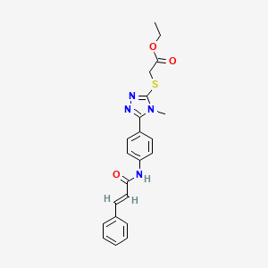 ethyl {[4-methyl-5-(4-{[(2E)-3-phenylprop-2-enoyl]amino}phenyl)-4H-1,2,4-triazol-3-yl]sulfanyl}acetate