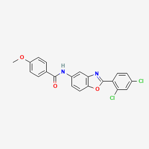 N-[2-(2,4-dichlorophenyl)-1,3-benzoxazol-5-yl]-4-methoxybenzamide