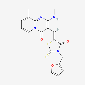 3-{(Z)-[3-(2-furylmethyl)-4-oxo-2-thioxo-1,3-thiazolidin-5-ylidene]methyl}-9-methyl-2-(methylamino)-4H-pyrido[1,2-a]pyrimidin-4-one