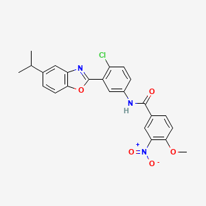 N-[4-chloro-3-(5-propan-2-yl-1,3-benzoxazol-2-yl)phenyl]-4-methoxy-3-nitrobenzamide