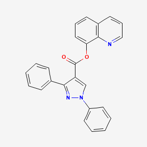 molecular formula C25H17N3O2 B3658711 quinolin-8-yl 1,3-diphenyl-1H-pyrazole-4-carboxylate 