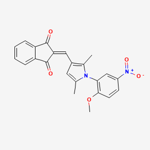 2-{[1-(2-methoxy-5-nitrophenyl)-2,5-dimethyl-1H-pyrrol-3-yl]methylidene}-1H-indene-1,3(2H)-dione