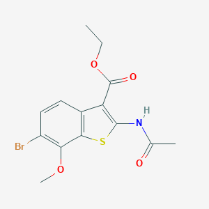 molecular formula C14H14BrNO4S B365909 Ethyl 2-(acetylamino)-6-bromo-7-methoxy-1-benzothiophene-3-carboxylate CAS No. 113407-95-7